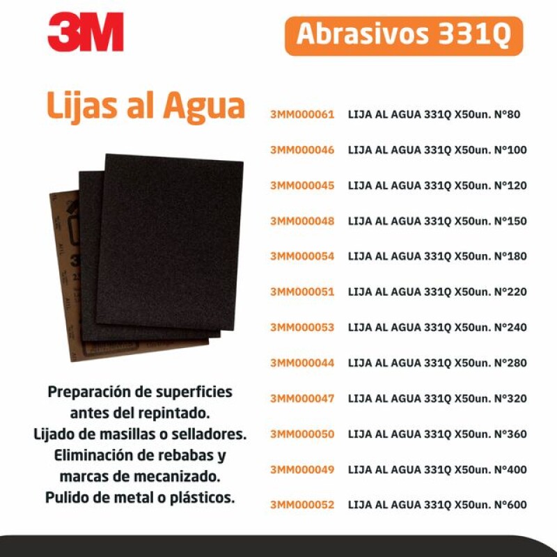 LIJA AL AGUA 331Q X50un. N°100 LIJA AL AGUA 331Q X50un. N°100
