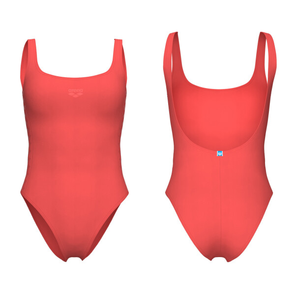 Malla de Entrenamiento para Natación, Piscina y Playa Mujer Arena Women's Team Stripe Swimsuit U Back Calypso Coral