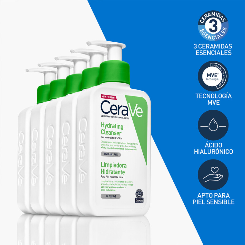 CERAVE LIMPIADOR HIDRATANTE 8 OZ - 236 ML - Rostro y cuerpo, piel normal a seca CERAVE LIMPIADOR HIDRATANTE 8 OZ - 236 ML - Rostro y cuerpo, piel normal a seca