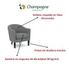 BUTACA MADERA CLARA - TAPIZADO TELA CLARA TRAMADA C/BEIGE BUTACA MADERA CLARA - TAPIZADO TELA CLARA TRAMADA C/BEIGE