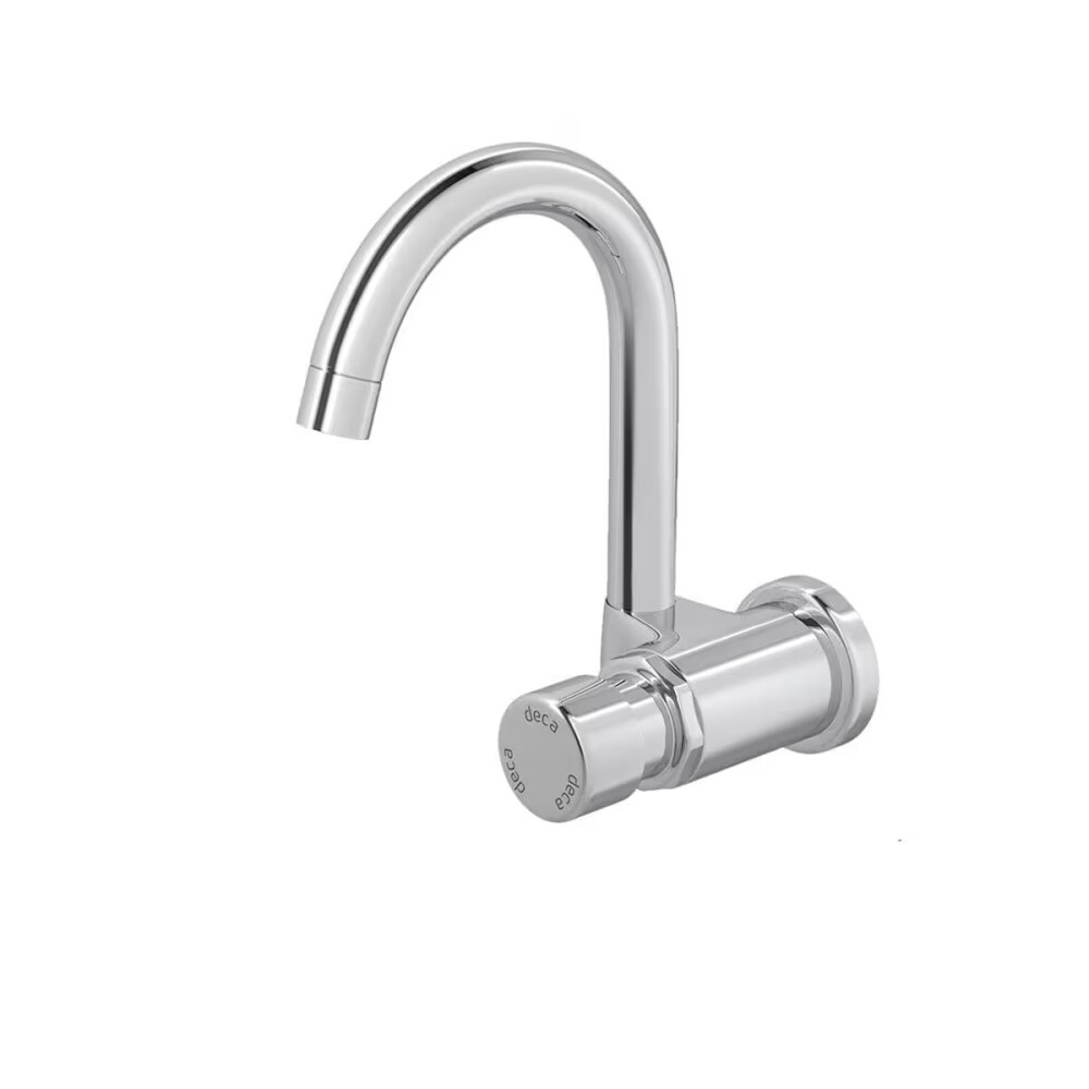 Grifería de lavatorio temporizado alta de pared Decamatic Eco cromo Brillante Grifería De Lavatorio Temporizado Alta De Pared Decamatic Eco Cromo Brillante