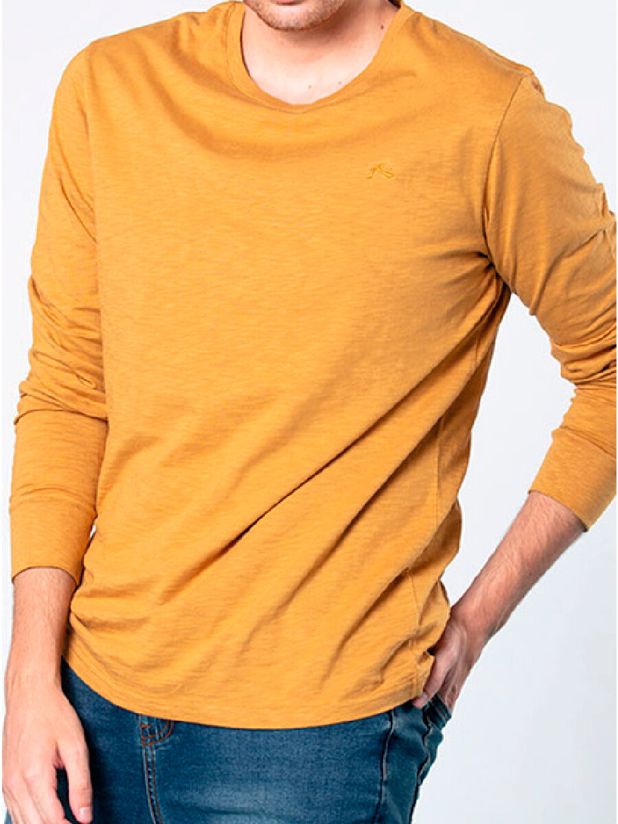 T-SHIRT ML MARK E23 RUSTY - Mostaza 