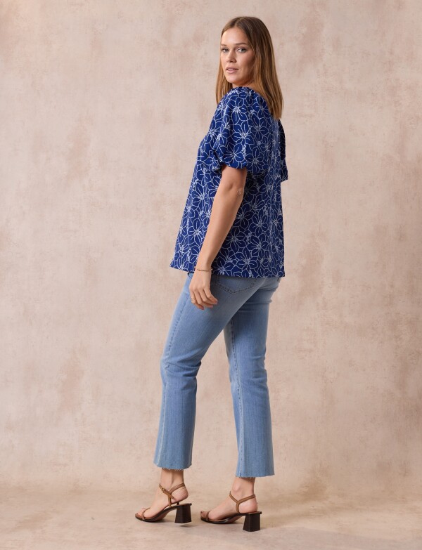Blusa Printed AZUL/BLANCO