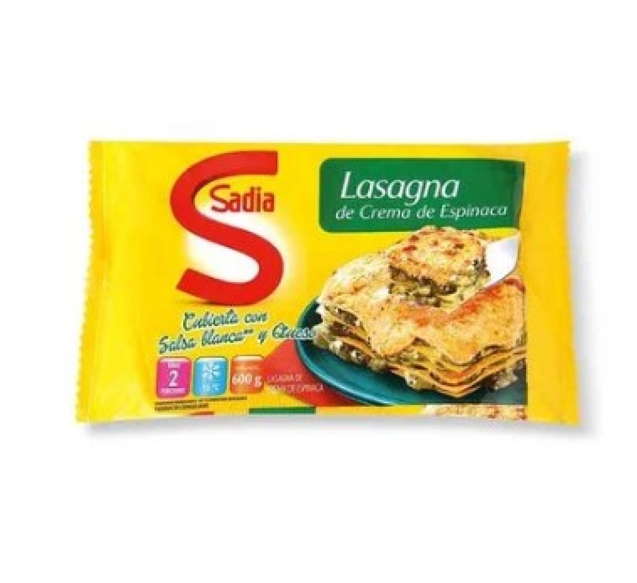 Lasagna de Crema y Espinaca Sadia 600Grs 