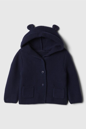 Saco Con Botones Y Capucha Bebé Navy Uniform