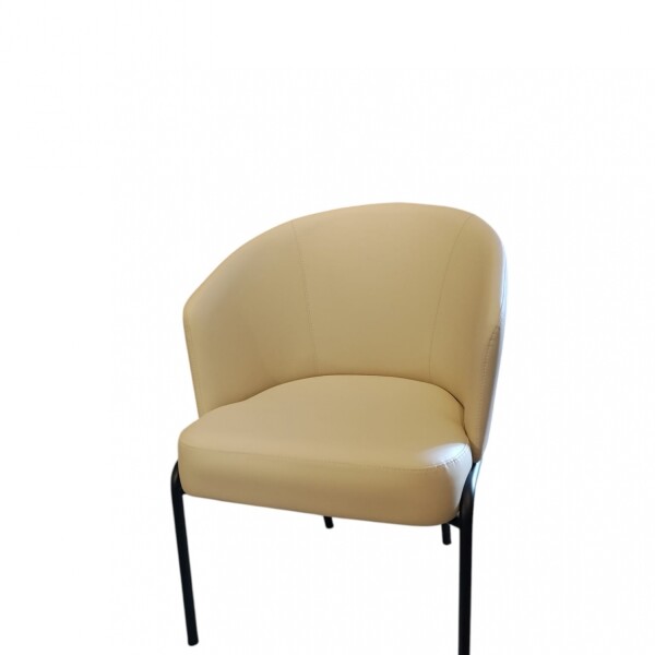 BUTACA RESPALDO CURVO 60x62x79 PATAS HIERRO NEGRO - TAPIZADA PU COLOR PERLA BUTACA RESPALDO CURVO 60x62x79 PATAS HIERRO NEGRO - TAPIZADA PU COLOR PERLA