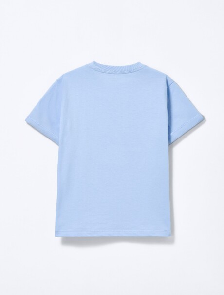 PIJAMA INFANTIL CON ESTAMPA CELESTE