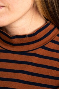 Polera Alogodón Elastano Rayada Camel