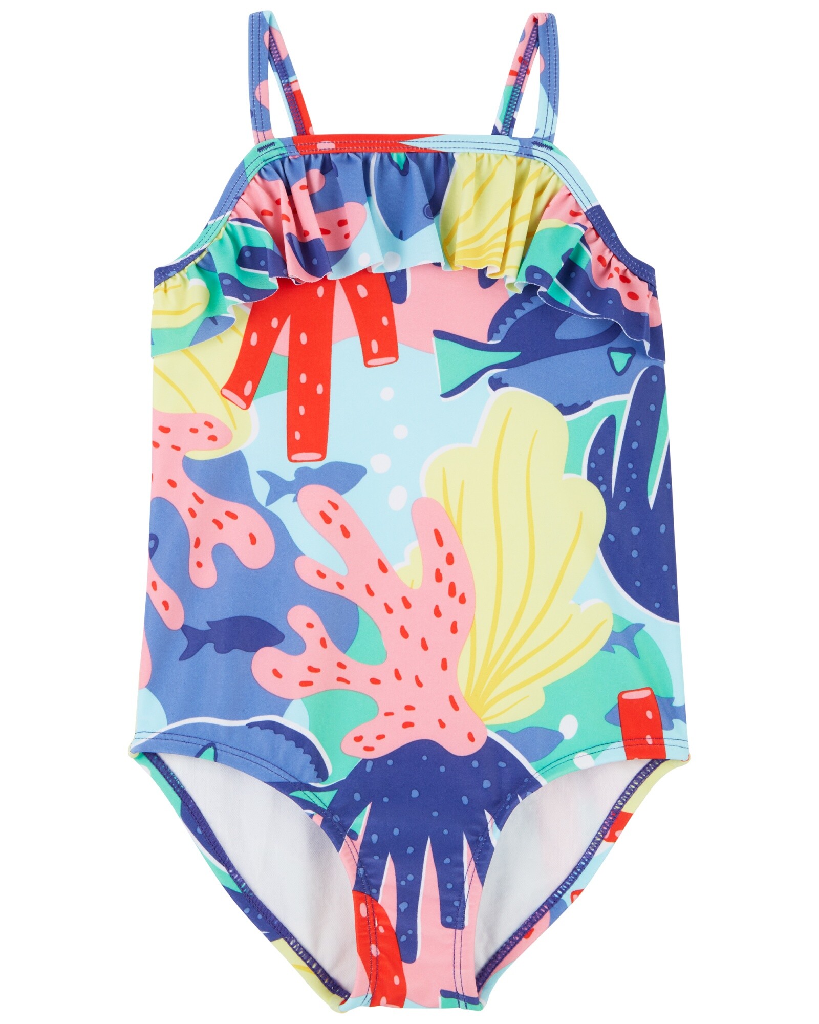 Malla de baño una pieza con protección UPF 50+ diseño coral Sin color