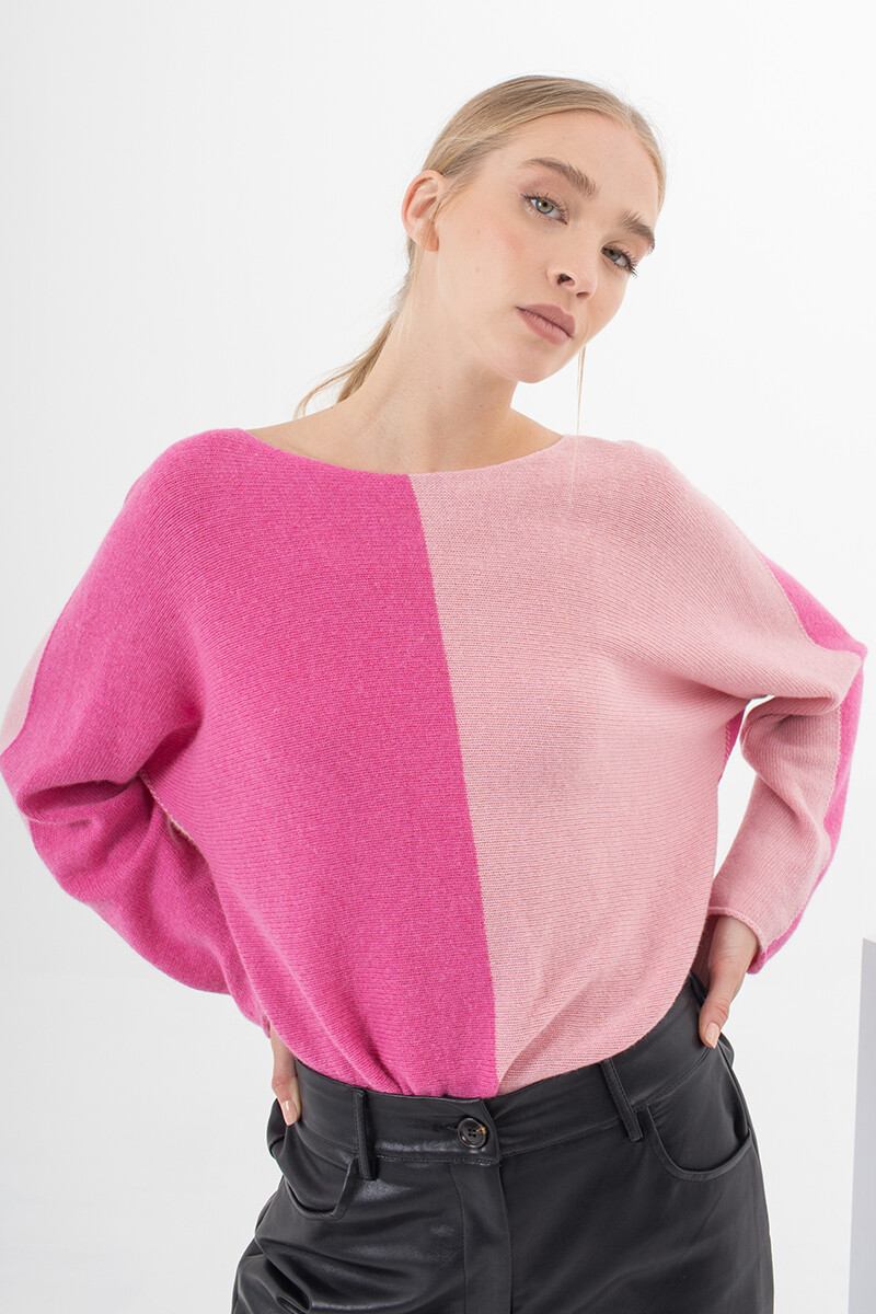 Sweater Bicolor - Fucsia 
