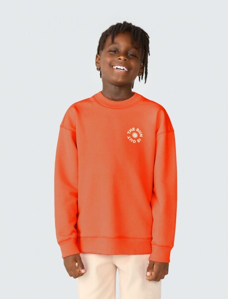 BUZO INFANTIL CON ESTAMPA MODELO OVERSIZE NARANJA