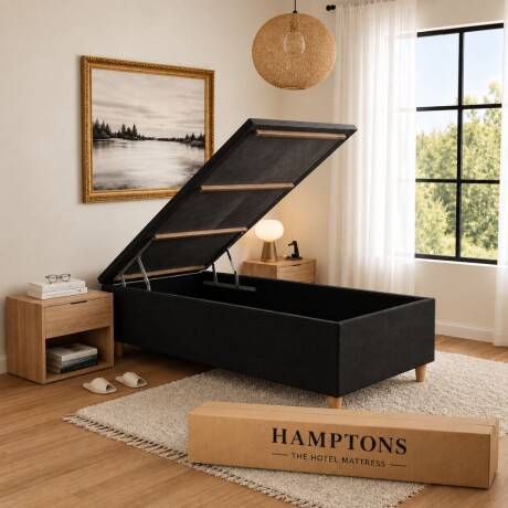 Sommier Baul 1 Plaza HAMPTONS Smartbox Mercury 90x190 Negro