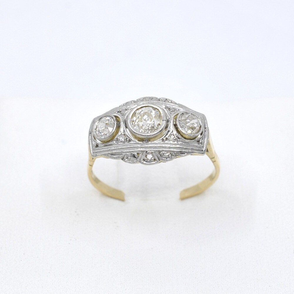 Anillo Oro 18K De 2 Tonos, Brillantes Y Diamantes Anillo Oro 18K De 2 Tonos, Brillantes Y Diamantes
