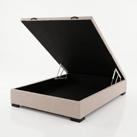 Base para Sommier Colchón Baul 2 Plazas - 138 x 188 x 35 cm - Estructura Madera Maciza - Beige Base para Sommier Colchón Baul 2 Plazas - 138 x 188 x 35 cm - Estructura Madera Maciza - Beige