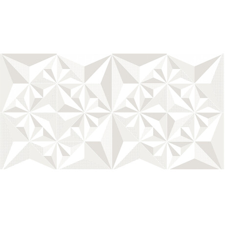 Semi gres blanco satinado decorado Relieve 63x120Cm pared GAMAS DE BLANCO