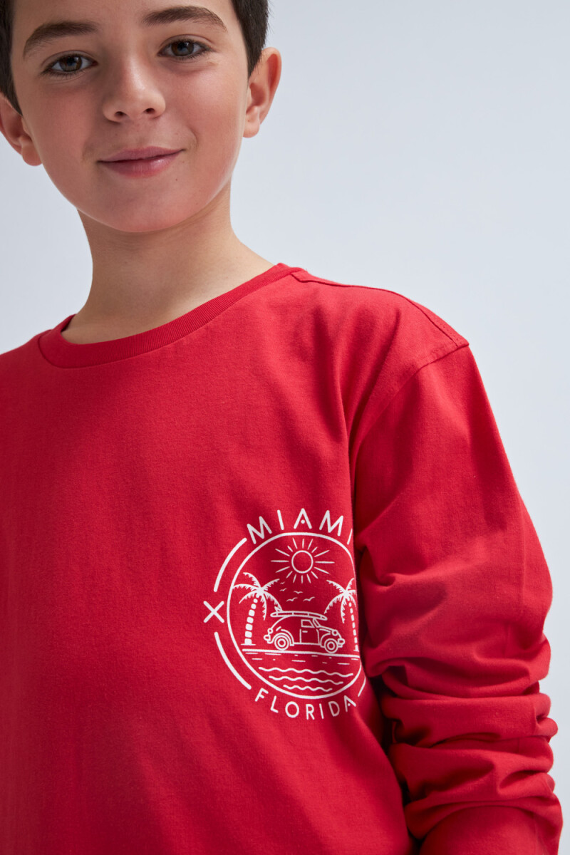Camiseta manga larga Miami - Rojo