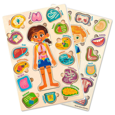 Set X2 Puzzles Cuerpo Humano Rompecabezas Madera Jug001104