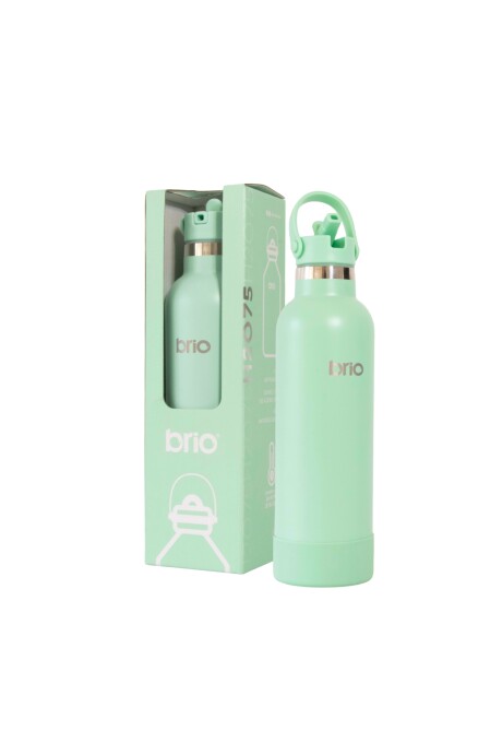 Botella En Acero Inoxidable brio 750ml Con Sorbito Y Manija Verde pastel