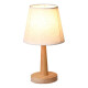 Lampara Portatil De Mesa Velador Nordica Madera Y Lino Cali Blanco