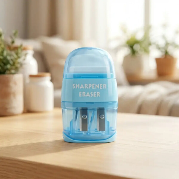 Sacapuntas + goma celeste