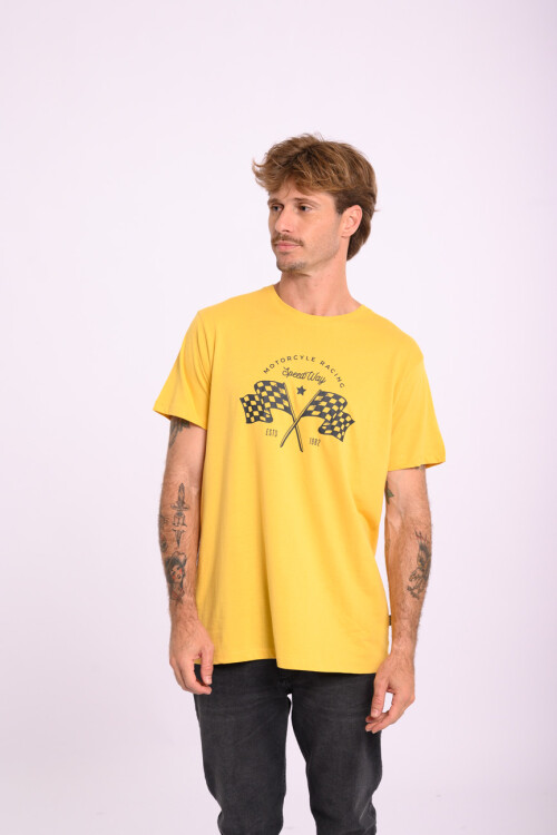 Remera manga corta - Estampada Mostaza
