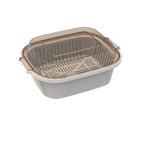 Bento box con escurridor blanco