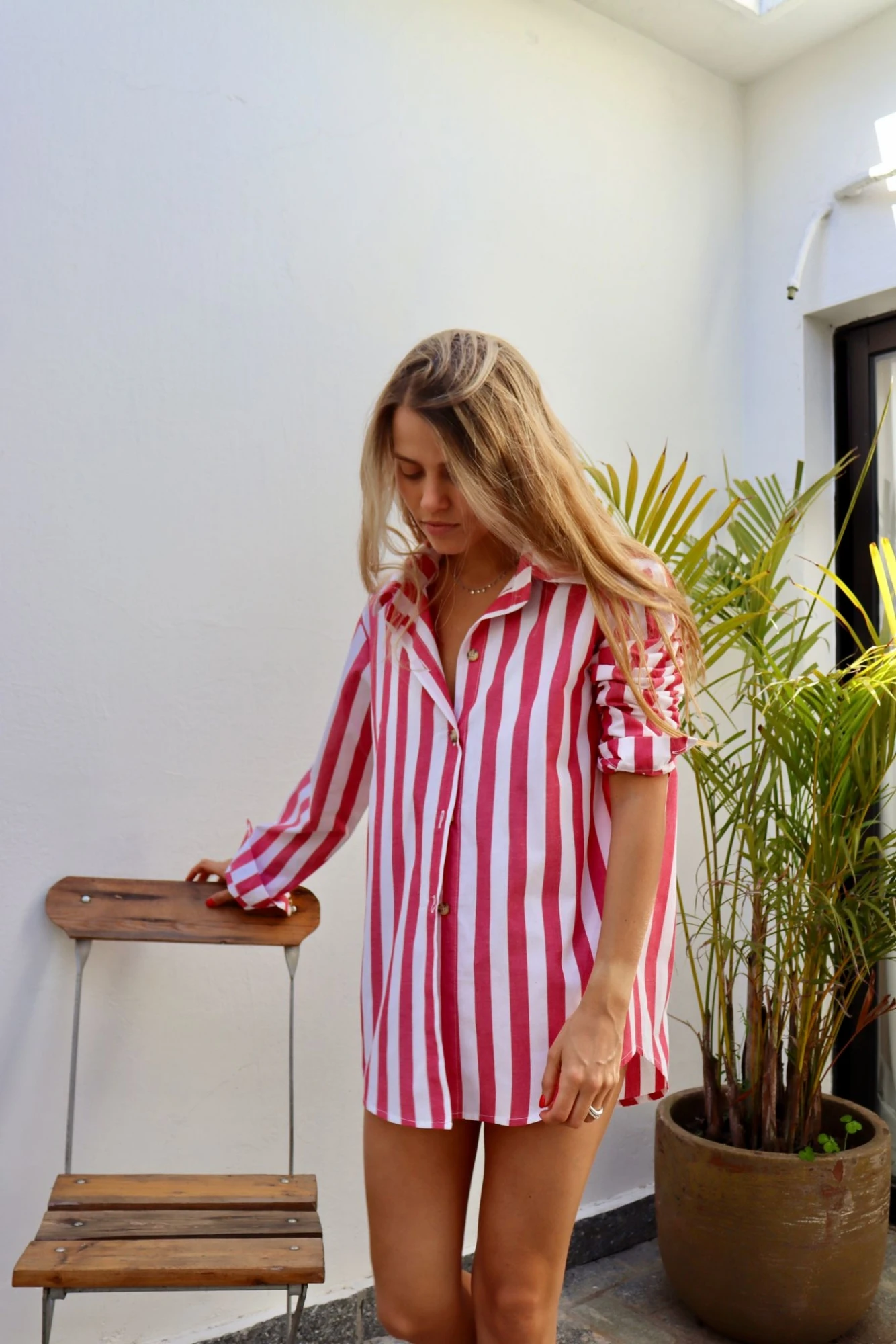 Stripes Shirt rojo l