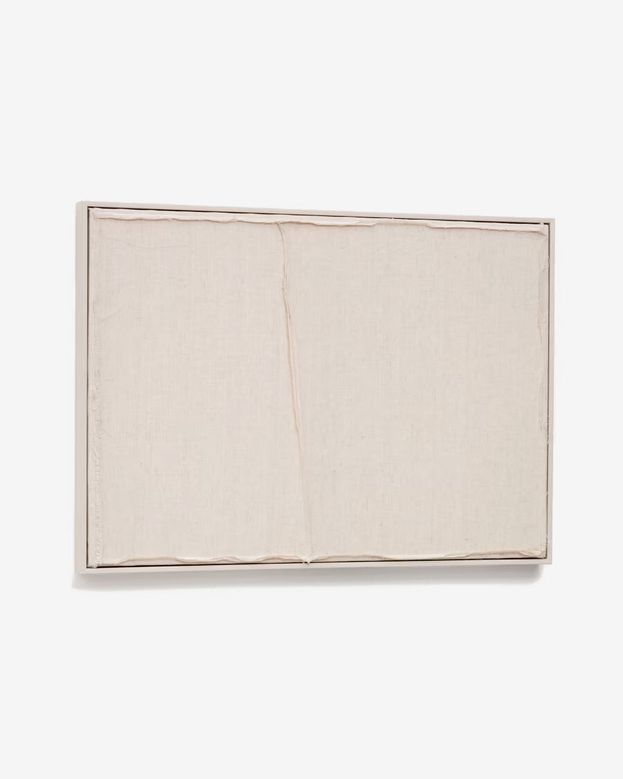 Cuadro Maha blanco con línea horizontal 52 x 72 cm