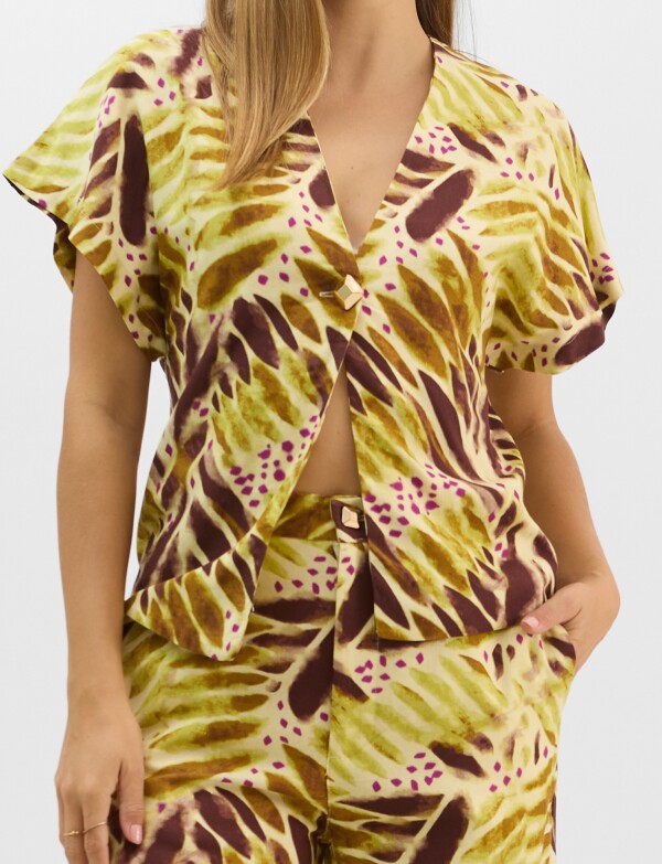 Conjunto Estampado Con Motivos Abstractos MULTI/VERDE