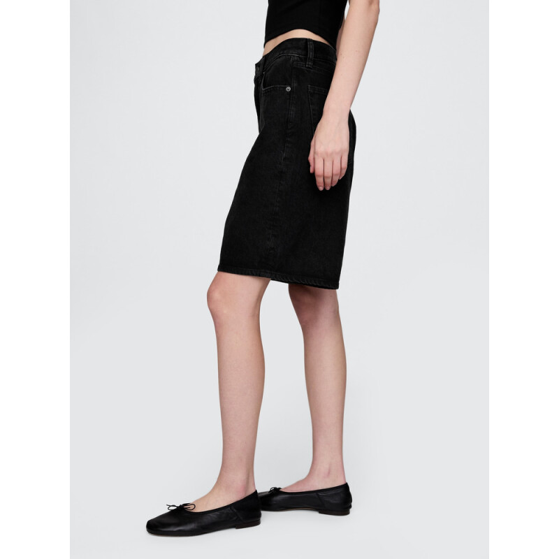 DENIM LONGLINE SHORT TRUE BLACK