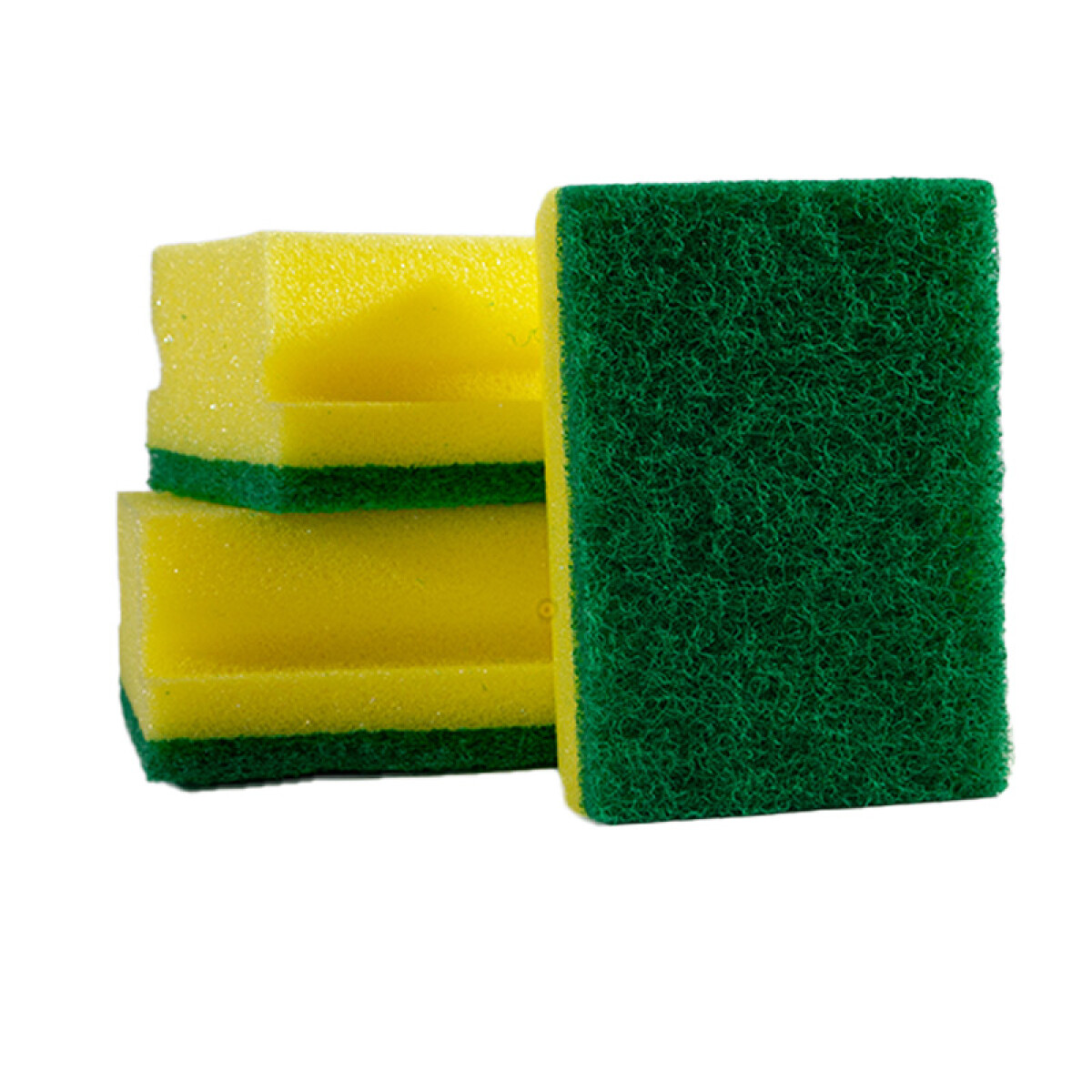 Esponja de cocina gruesa x 3 unidades - amarilla y verde 