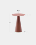 Mesa auxiliar Wilshire vidrio templado glaseado y acero acabado pintado terracota mate Ø35cm Mesa auxiliar Wilshire vidrio templado glaseado y acero acabado pintado terracota mate Ø35cm
