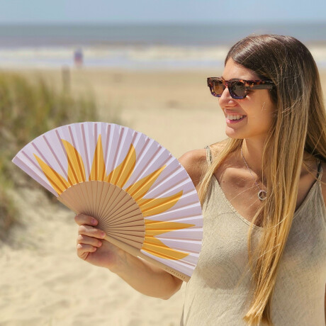 Abanico diseños en amarillo Rayos
