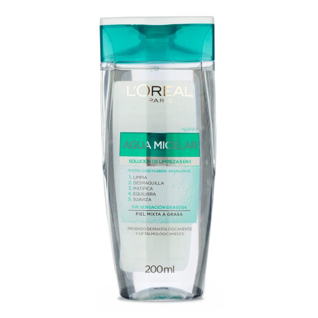 Agua Micelar L'Oréal Paris Piel Mixta a Grasa 200ml Agua Micelar L'Oréal Paris Piel Mixta a Grasa 200ml