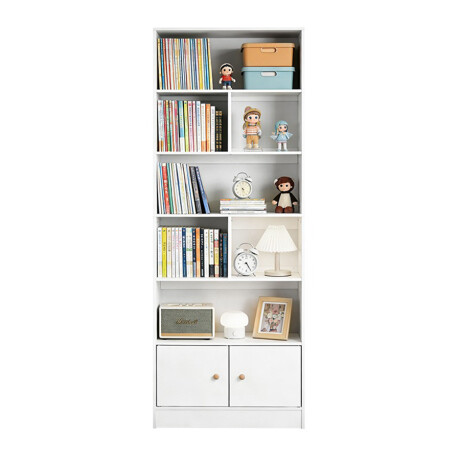 Estantería 7 Estantes 2 Puertas 178x60x24 cm esh0021 BLANCO