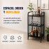 Rack 3 Estantes Metal Rueditas Mueble Organizador Estanteria Variante Color Negro