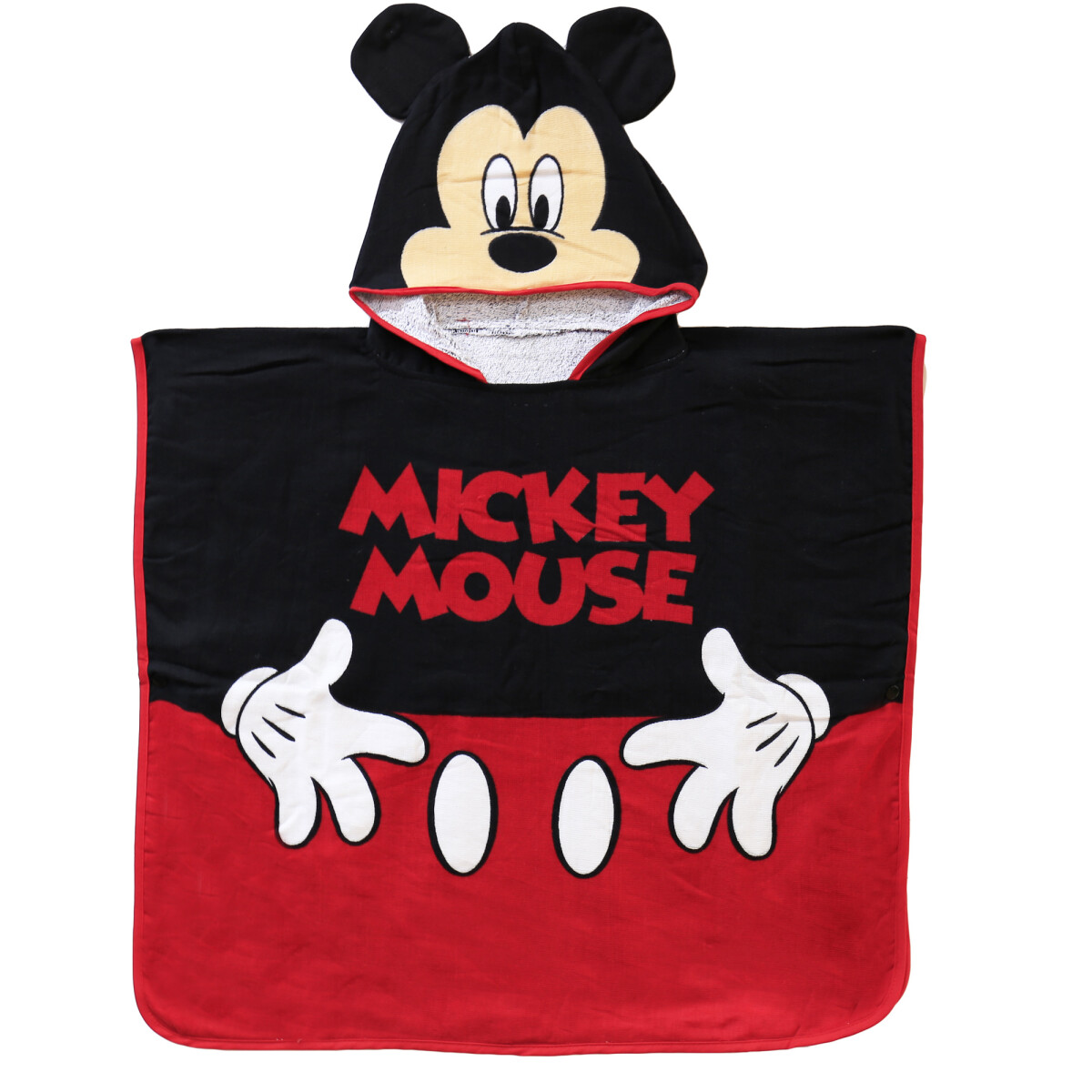 Toalla Poncho Mickey Disney - Negro/Rojo 
