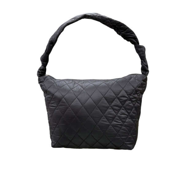 Cartera bolso capitoneado de Nylon Negro
