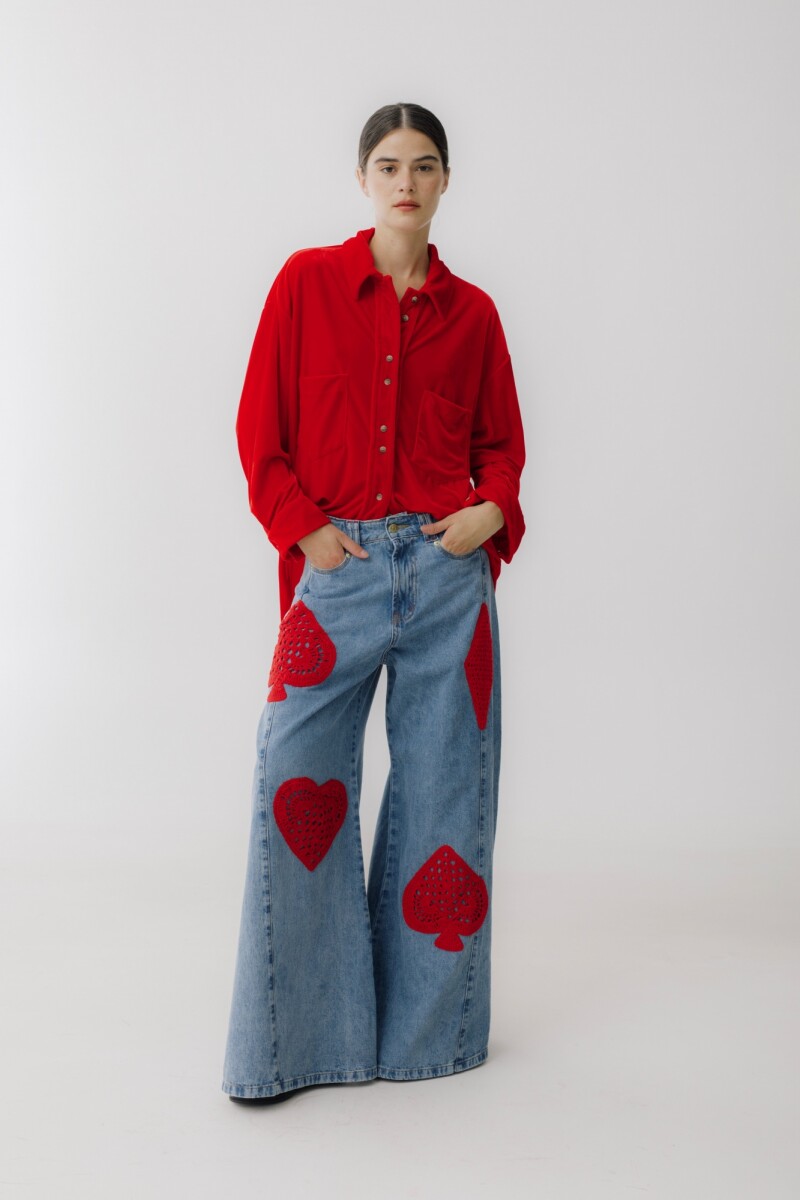 CAMISA BIMBA VELVET - Rojo 