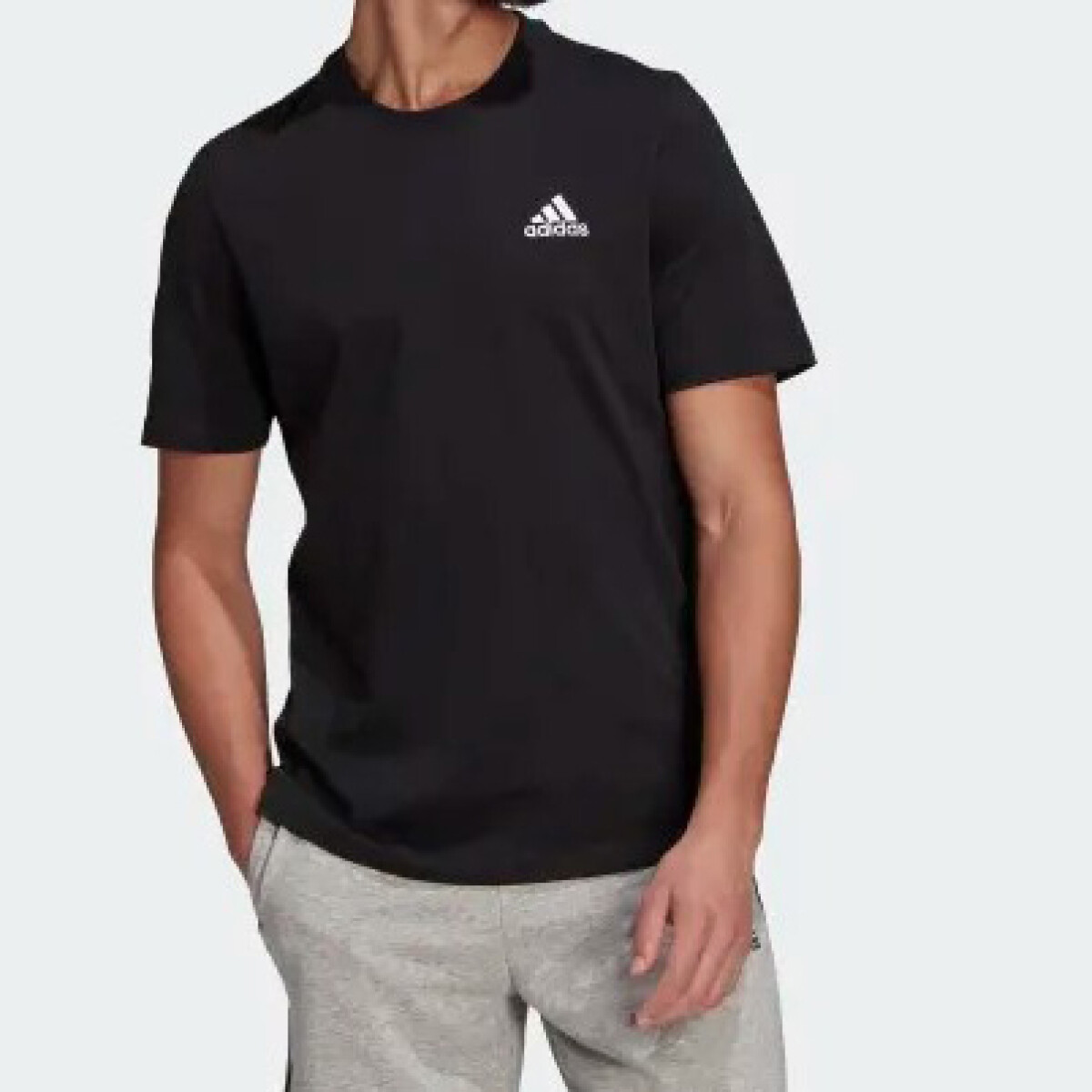 Remera Essentials Logo Adidas - Negro 