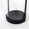 PORTA VELA METAL NEGRO/VIDRIO 10X10X27CM Unica