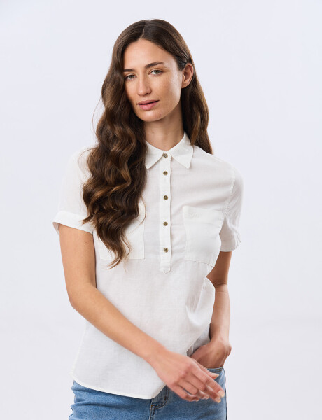 CAMISA LISA DE LINO Blanco