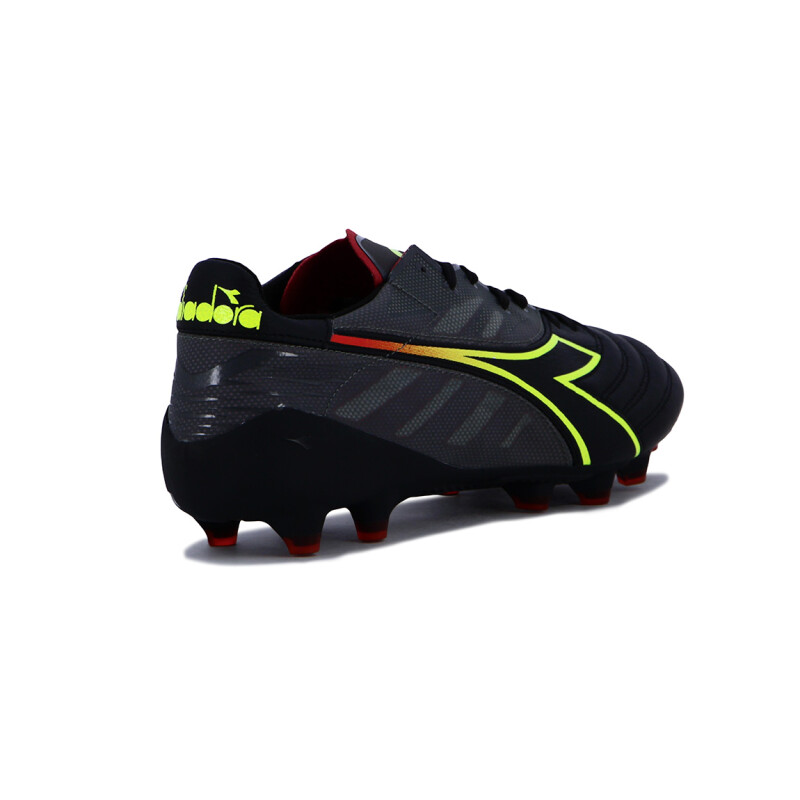 Zapato Fútbol Diadora Hombre Brasil Elite Negro-amarillo Fluo