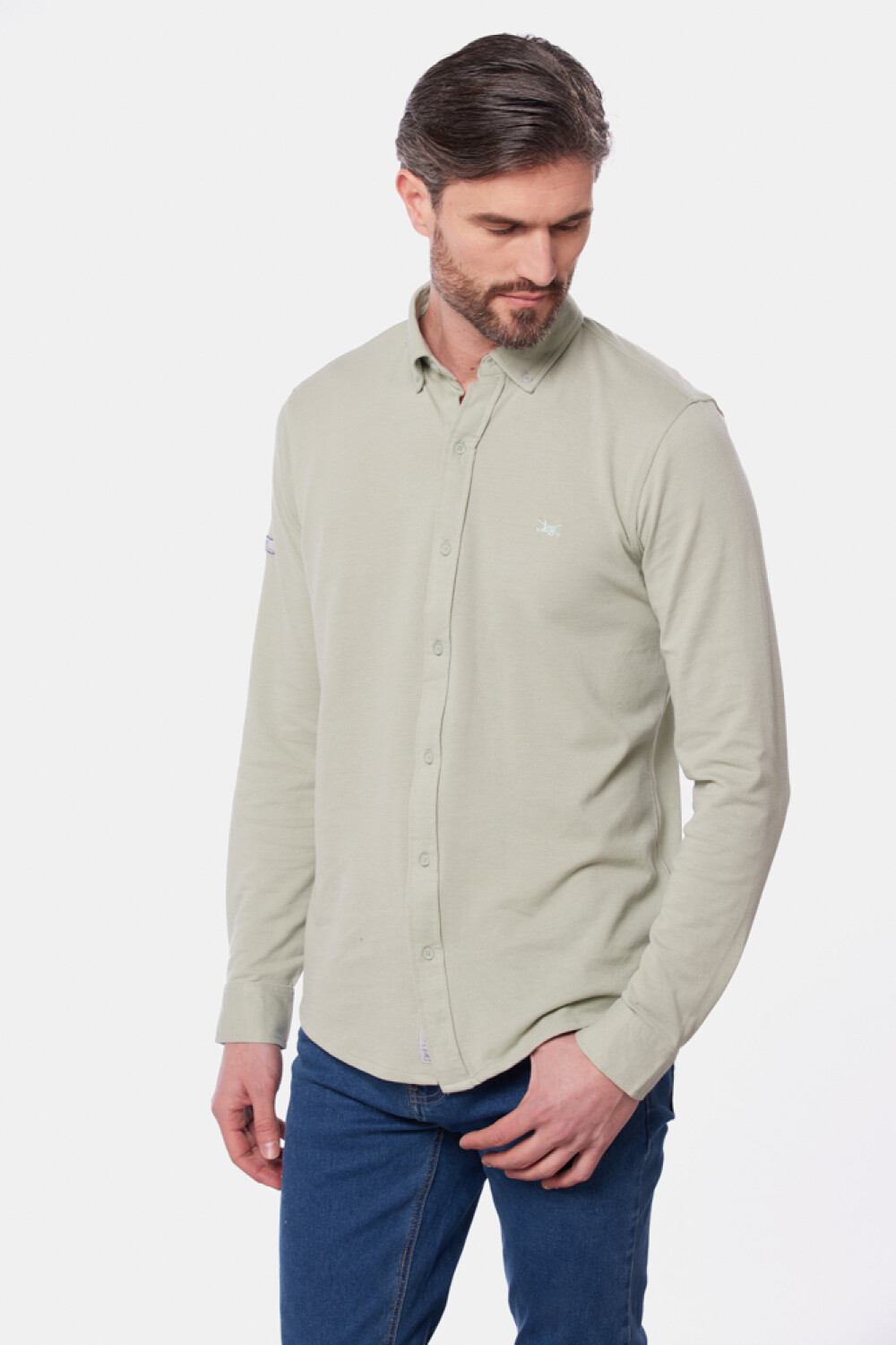 CAMISA LISA EN PIQUE Menta