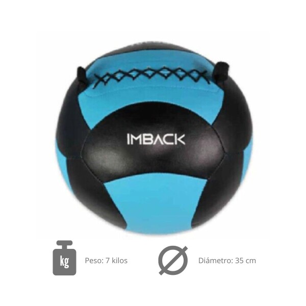 Pelota Medicine Ball Entrenamiento 7kg Pared Medicinal Balon Imback Color Azul y Negro Pelota Medicine Ball Entrenamiento 7kg Pared Medicinal Balon Imback Color Azul y Negro
