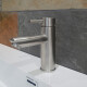LAVATORIO MONOCOMANDO SATINADO-CEPILLADO VISEU GRIS-BRUSHED NICKEL
