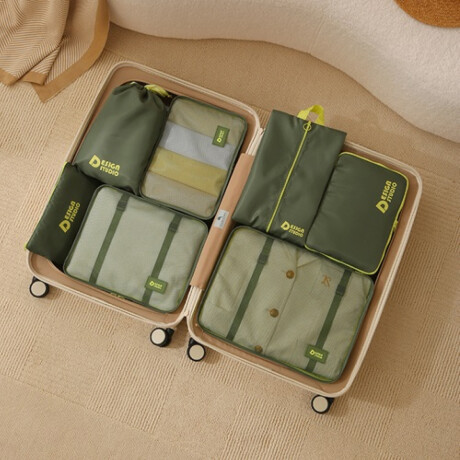 Organizador de equipaje x7 combinado Verde