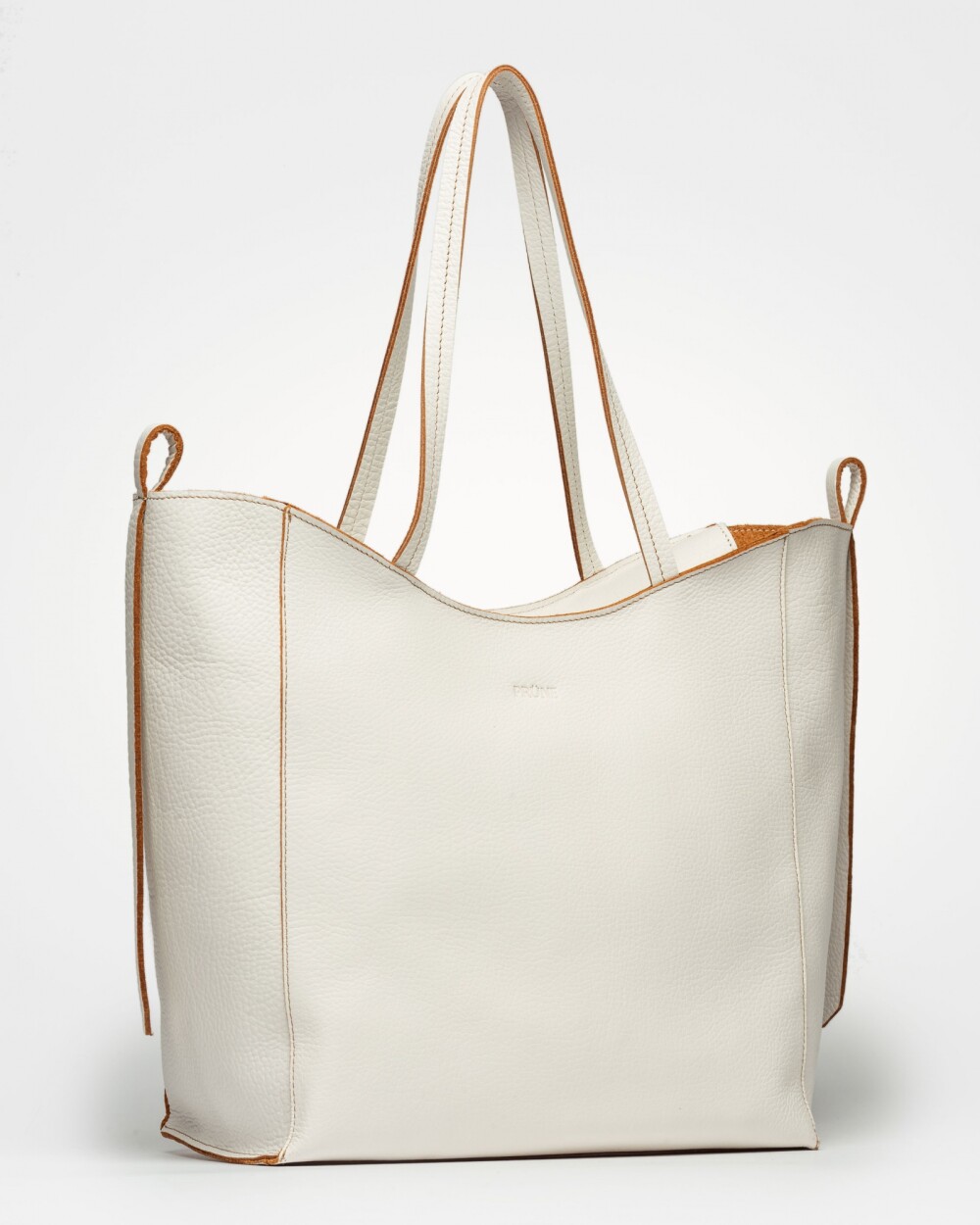 Shopper Cadiz en cuero graneado Blanco