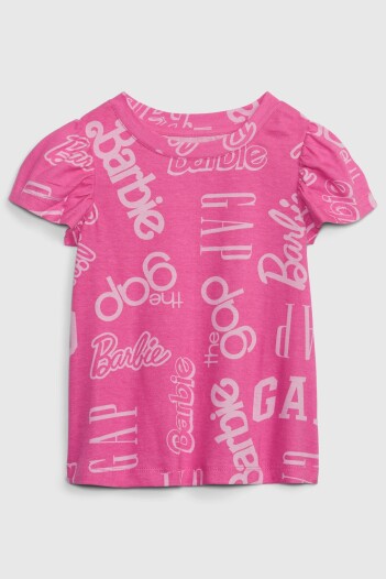 Remera Manga Corta Barbie Gap Toddler Niña Phlox Pink 17-2627 Tcx