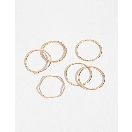 Anillos Set Metal Delicado Dorado